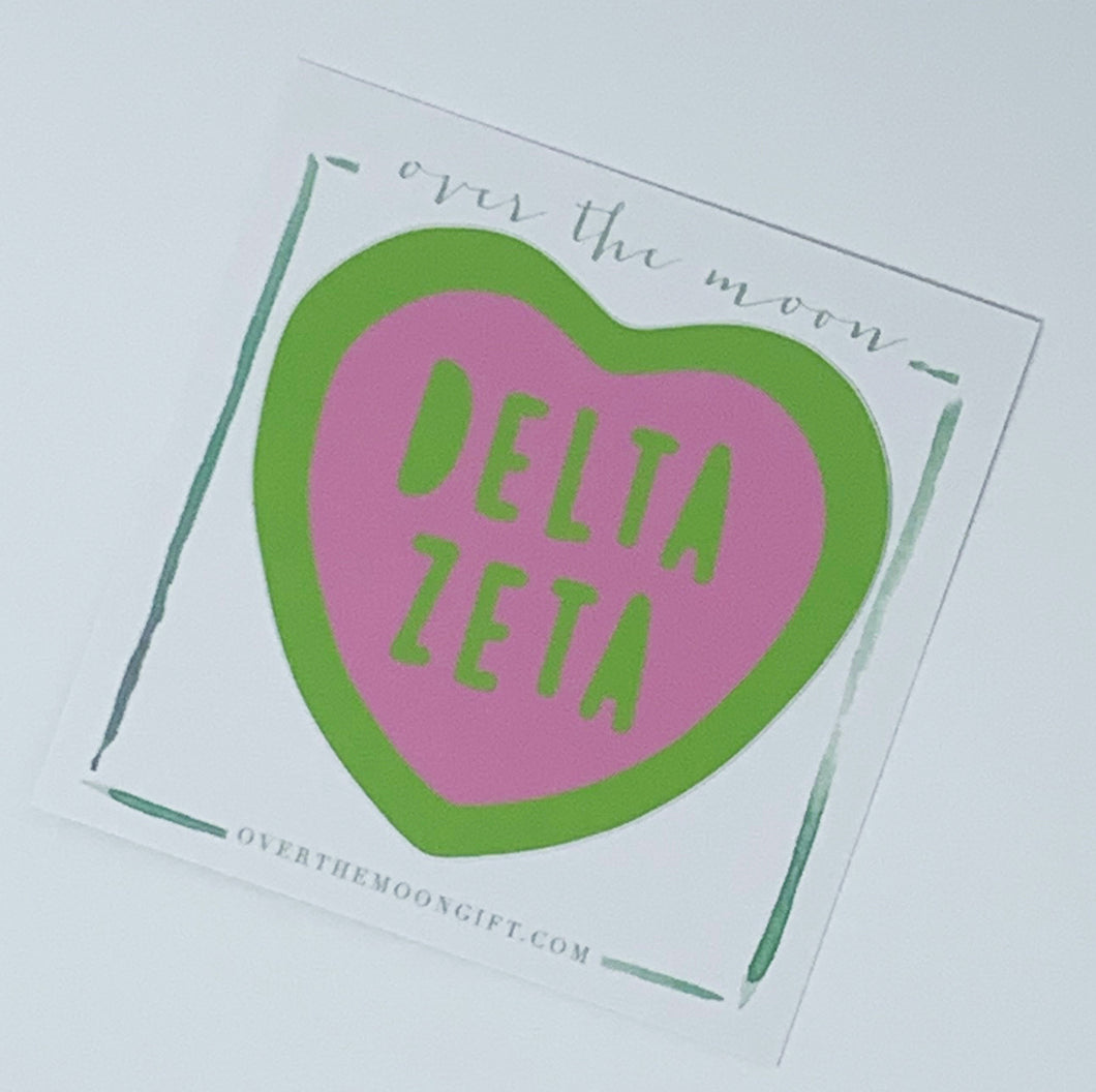 Sorority Heart Decal - Delta Zeta