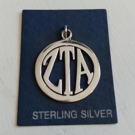 Lg Circle Monogram Pendant - Zeta Tau Alpha