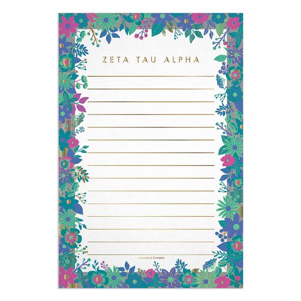 Floral Notepad - Zeta Tau Alpha