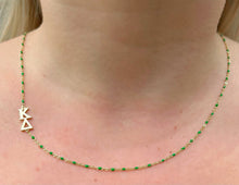 Side Set Enamel Bead Necklace- Kappa Delta