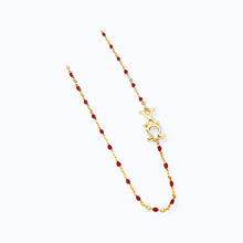 Side Set Enamel Bead Necklace- Chi Omega