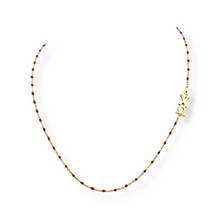Side Set Enamel Bead Necklace- Alpha Chi Omega