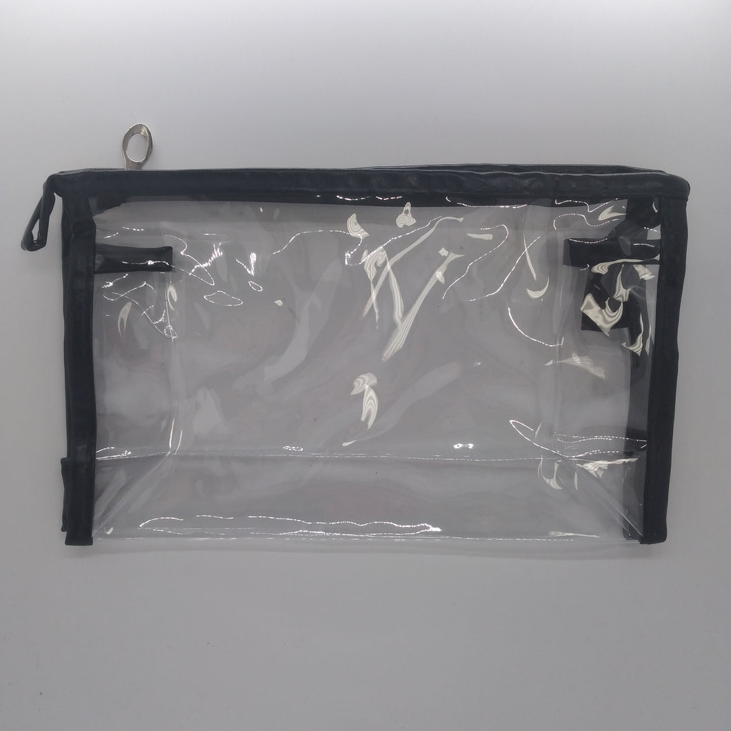 Metallic Edge Clear Bag- Black