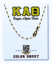 Side Set Enamel Bead Necklace- Kappa Alpha Theta