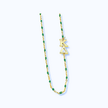 Side Set Enamel Bead Necklace- Kappa Delta