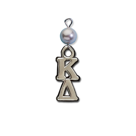Small Vertical Letter Drop with Pearl - Kappa Delta