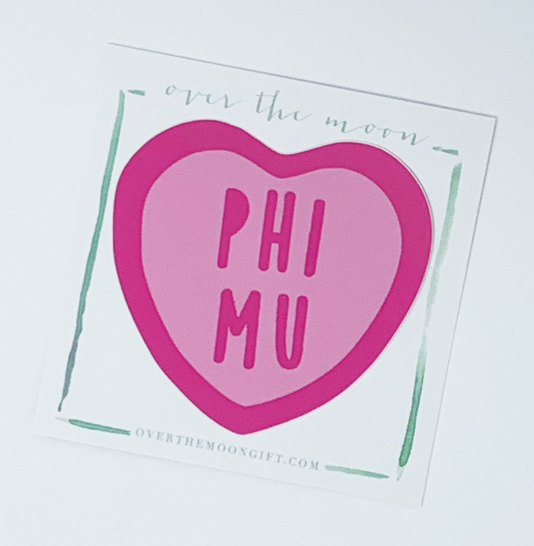 Sorority Heart Decal - Phi Mu