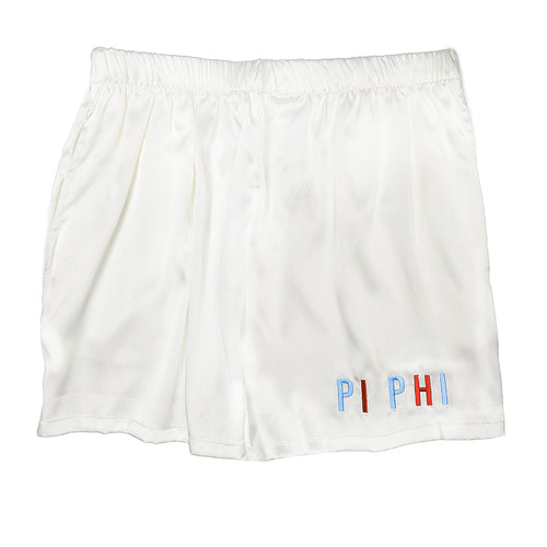 Embroidered Satin Shorts- Pi Beta Phi