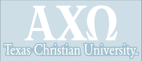 TCU Car Decal Alpha Chi Omega Brown Bag Etc