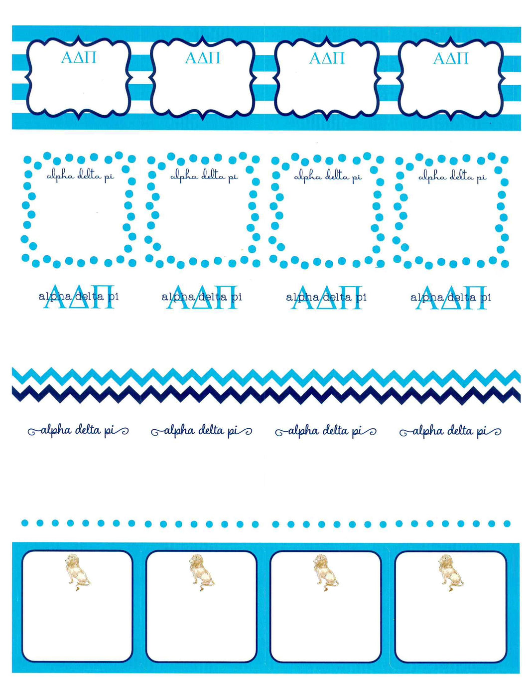 Sorority Label Stickers - Alpha Delta Pi