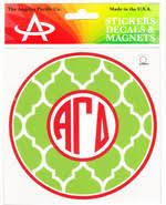 Quatrefoil Monogram Decal - Alpha Gamma Delta