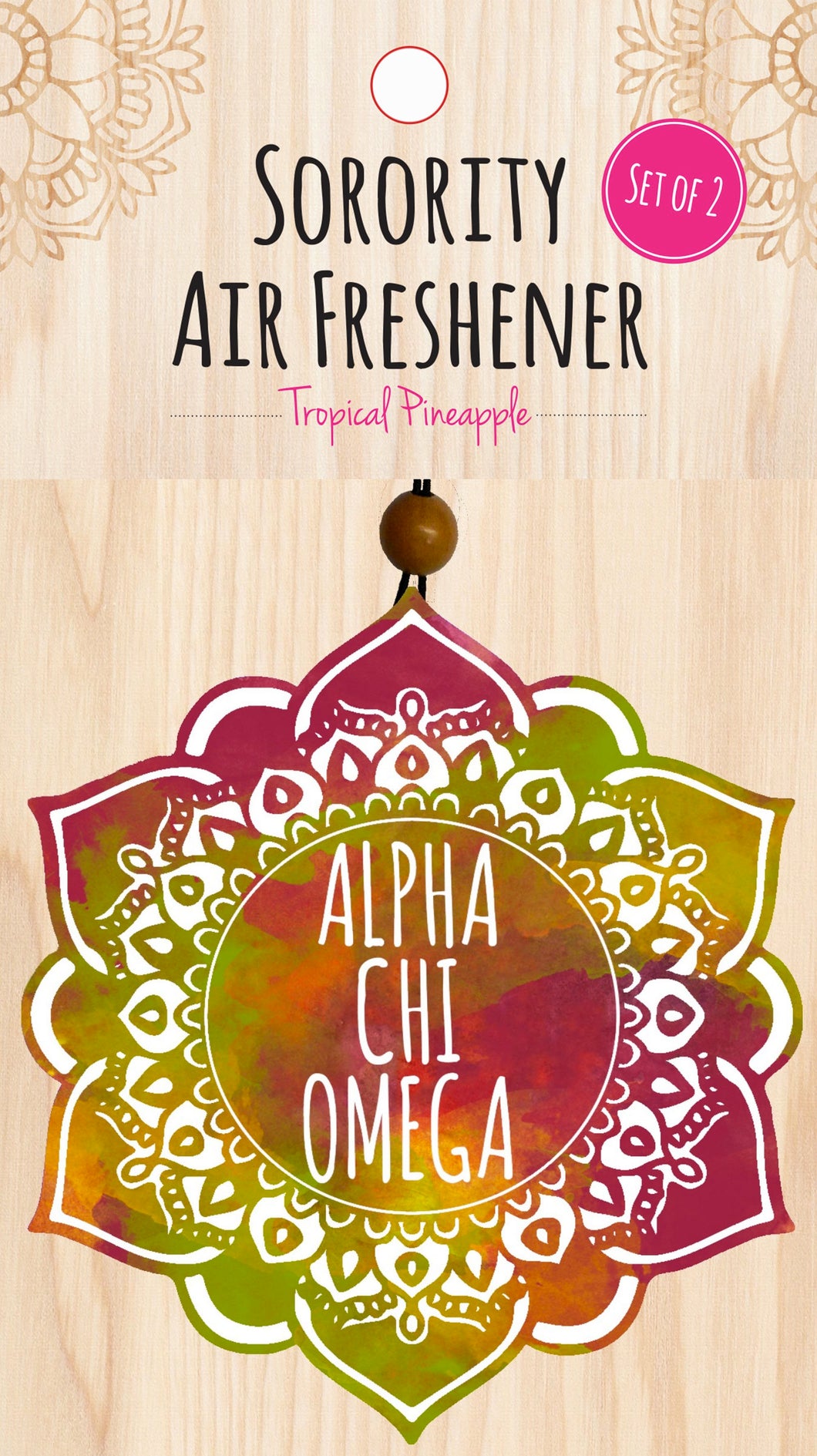 Mandala Air Freshener - Alpha Chi Omega