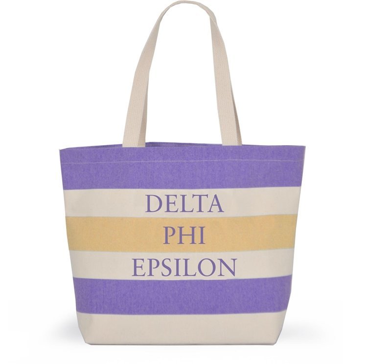 Striped Sorority Tote - Delta Phi Epsilon