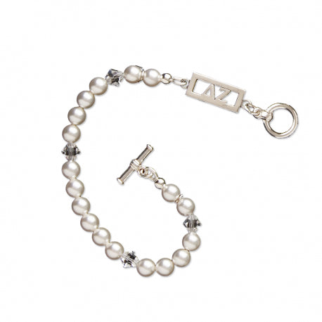 Swarovski White Pearl and Crystal Bracelet - Delta Zeta