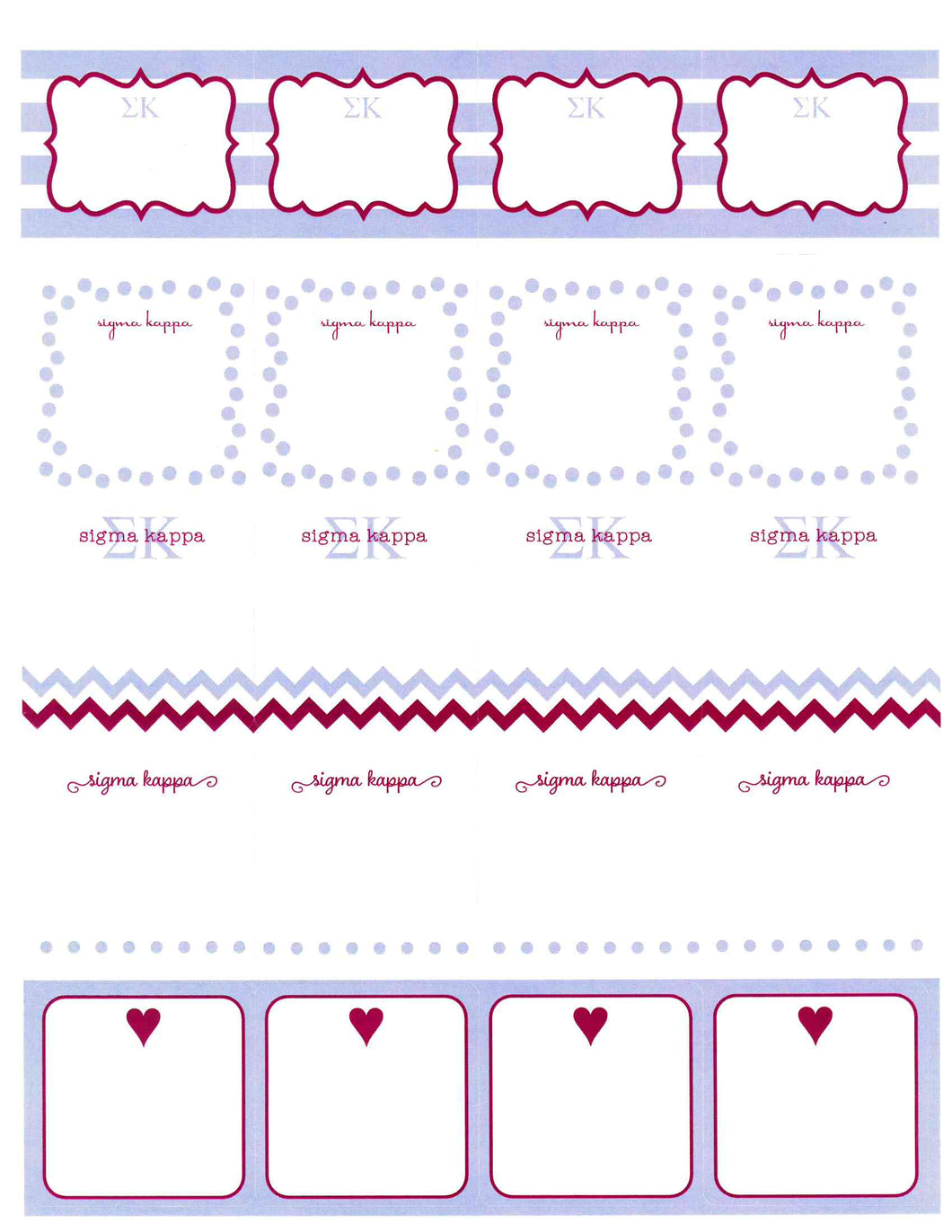 Sorority Label Stickers - Sigma Kappa