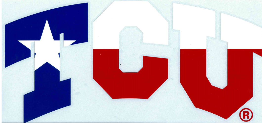 TCU Large Texas Flag Car Decal