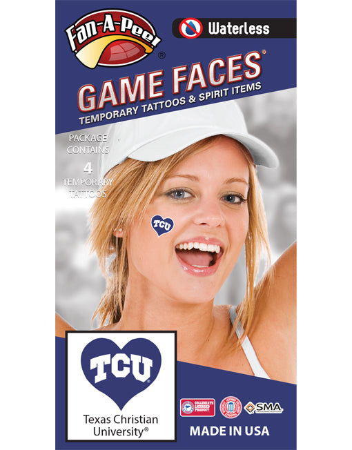 TCU Heart Temporary Tattoos