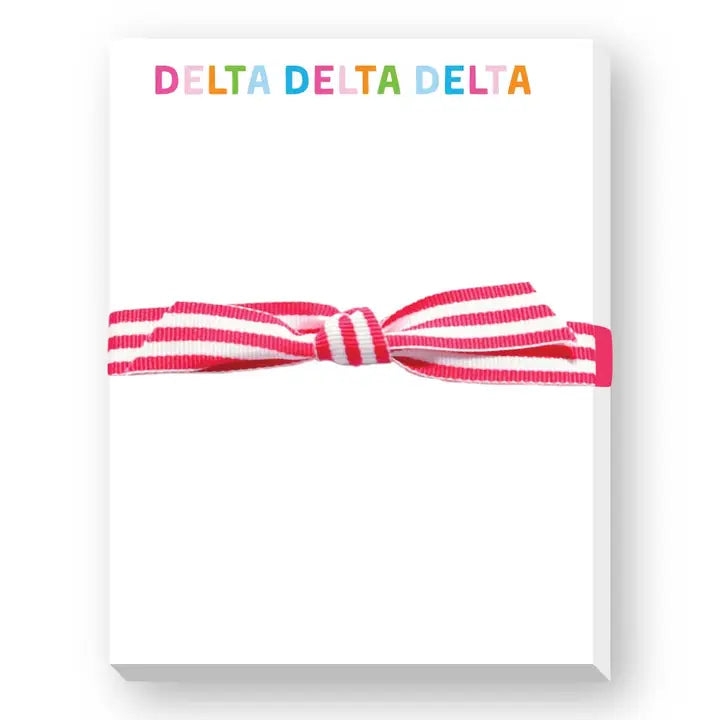 Sorority Greek Rainbow Mini Notepad - Delta Delta Delta