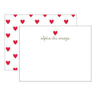 Heart Flat Notecards- Alpha Chi Omega