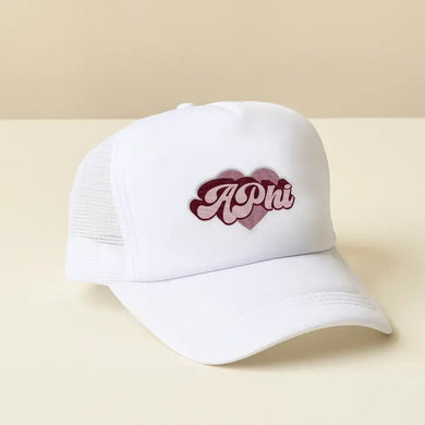 Sorority White Trucker Hat-Alpha Phi