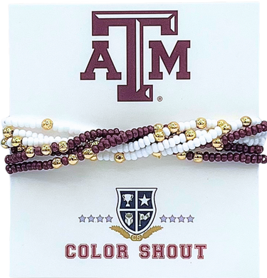 6 Beaded Stretch Bracelets- A&M