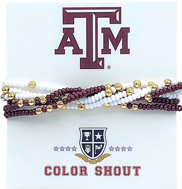 6 Beaded Stretch Bracelets- A&M