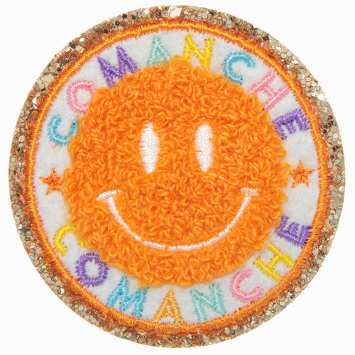 Camp Smiley Chenille Sticker- Comanche