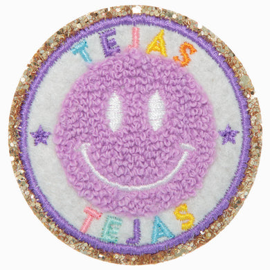 Camp Smiley Chenille Sticker- Tejas