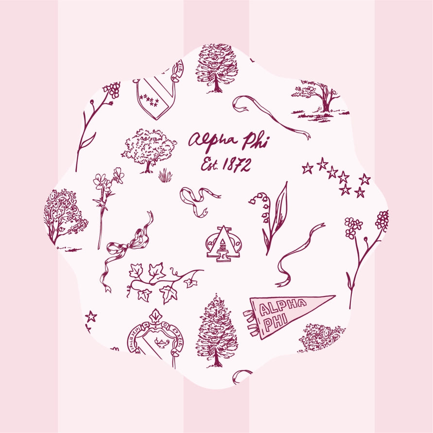 Toile Acrylic Coaster- Alpha Phi