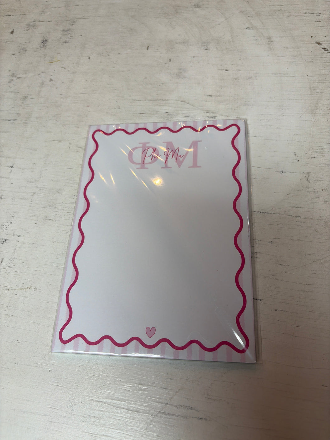 Scalloped Design Notepad- Phi Mu