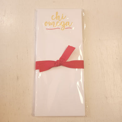 Skinnie Scripty Notepad- Chi Omega