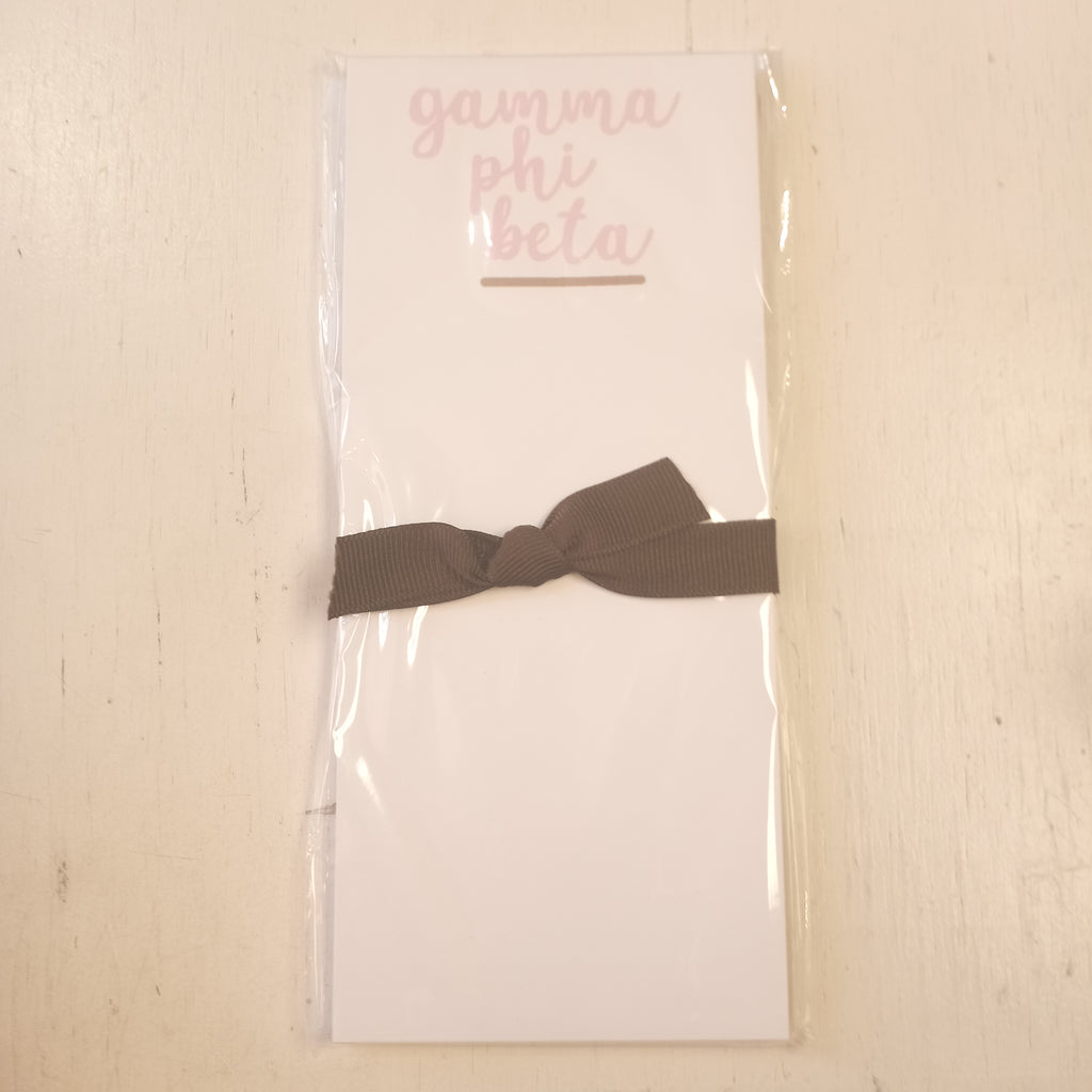 Skinnie Scripty Notepad- Gamma Phi Beta – Brown Bag Etc