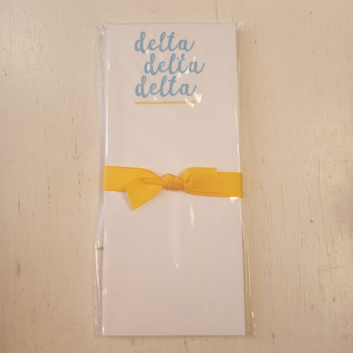 Skinnie Scripty Notepad- Delta Delta Delta