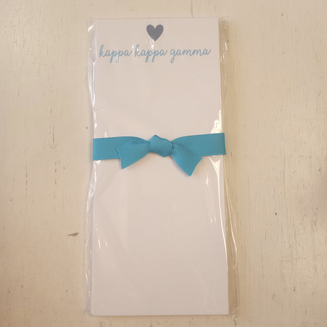 Skinnie Heart Notepad- Kappa Kappa Gamma