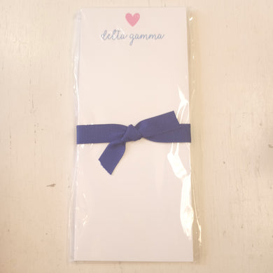 Skinnie Heart Notepad- Delta Gamma