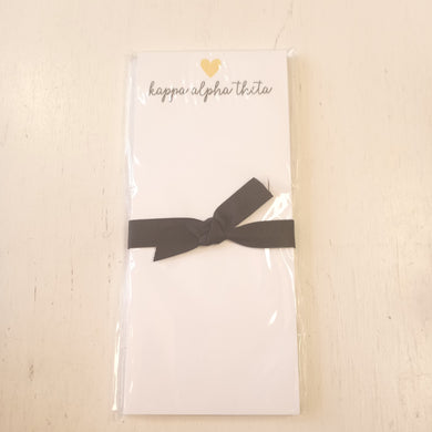 Skinnie Heart Notepad- Kappa Alpha Theta