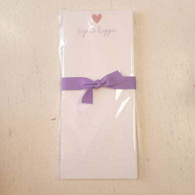 Skinnie Heart Notepad- Sigma Kappa