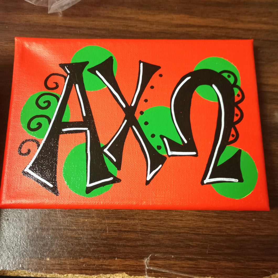 Letters Canvas Alpha Chi Omega Brown Bag Etc