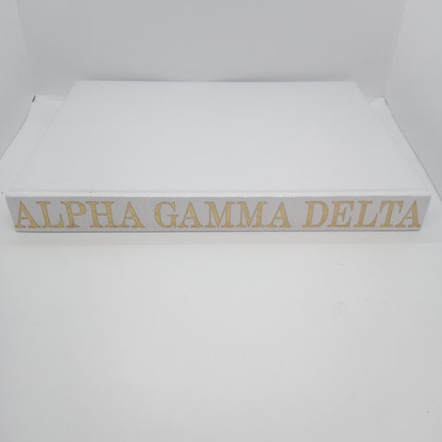 White Linen Memory Book- Alpha Gamma Delta