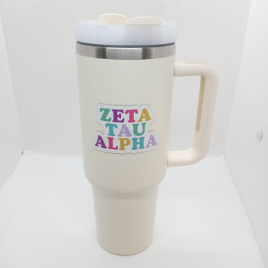 Metal Tumbler with Magnet- Zeta Tau Alpha