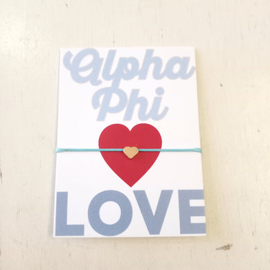 Love String Bracelet- Alpha Phi