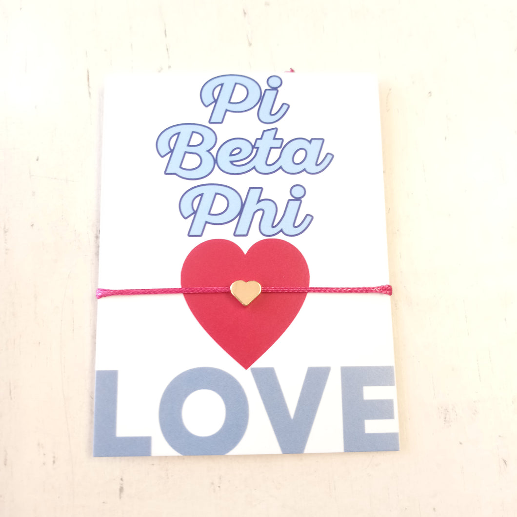 Love String Bracelet- Pi Beta Phi