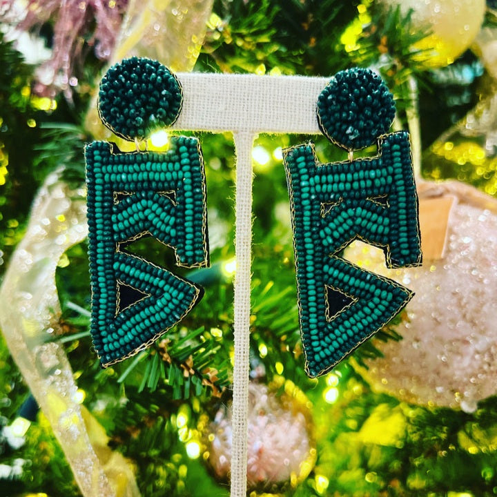 Greek Beaded Earrings- Kappa Delta