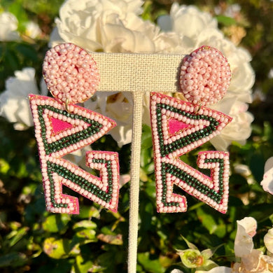 Greek Beaded Earrings- Delta Zeta