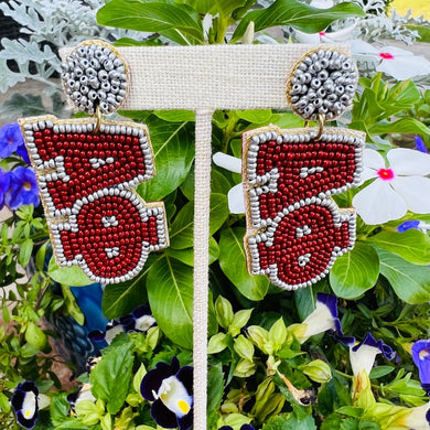 Greek Beaded Earrings- Alpha Phi