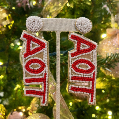 Greek Beaded Earrings- Alpha Omicron Pi