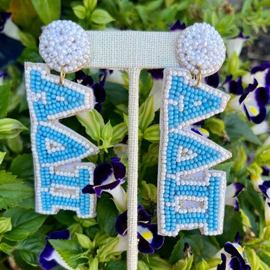 Greek Beaded Earrings- Alpha Delta Pi