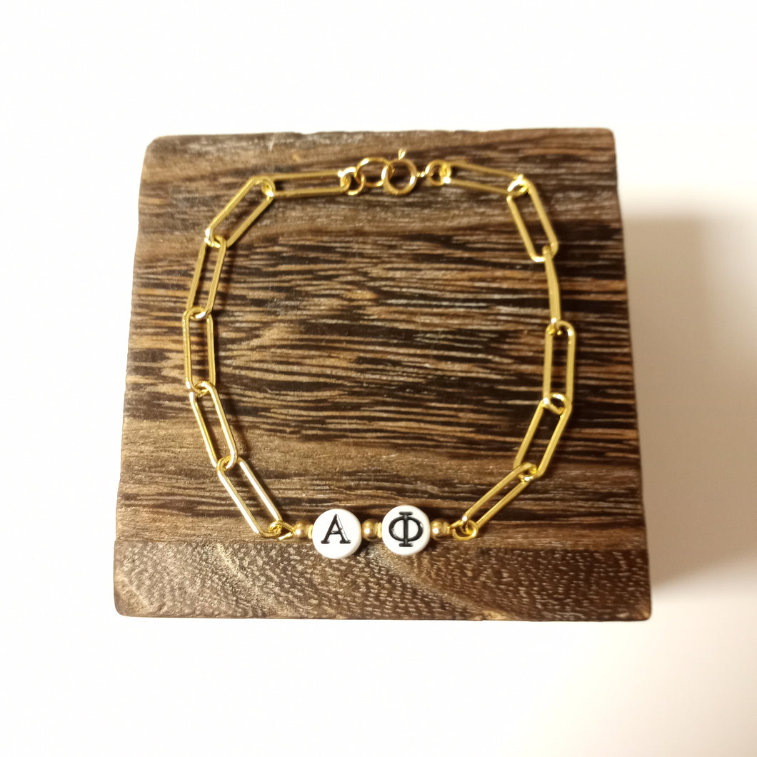 Oval Paperclip Bracelet- Alpha Phi