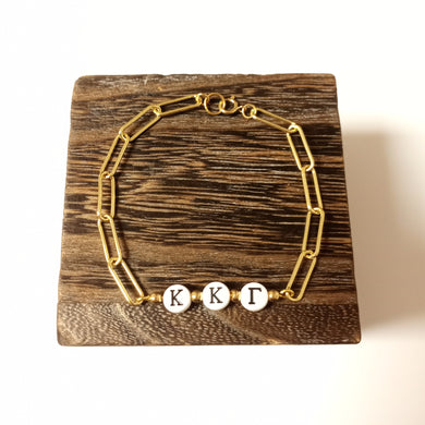 Oval Paperclip Bracelet- Kappa Kappa Gamma
