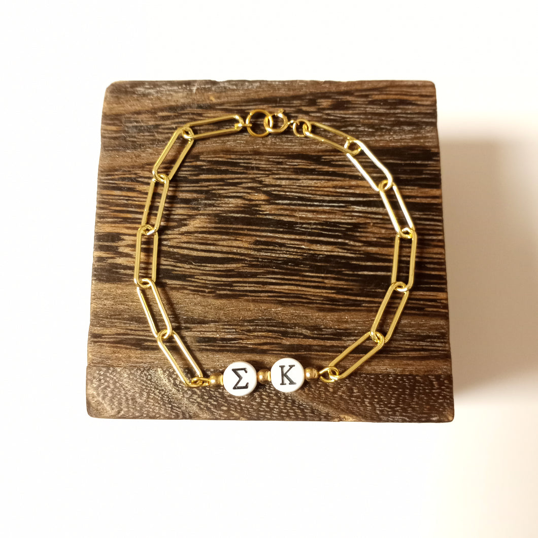 Oval Paperclip Bracelet- Sigma Kappa